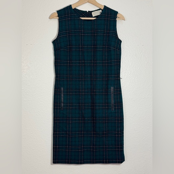 Rare Vintage 1950s–60s Pendleton Wool Green Plaid Jumper Dress Collector’s Piece - Picture 3 of 12